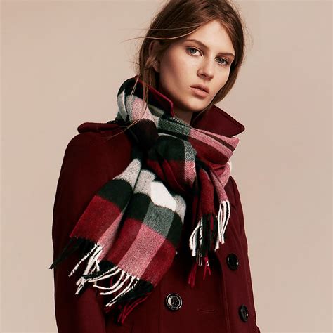 red green burberry scarf|Burberry oversized cashmere scarf.